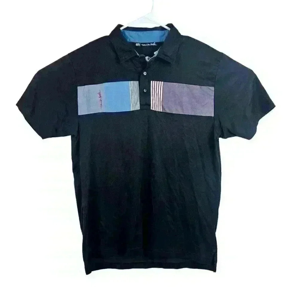 Travis Mathew Shirt Mens Black Polo Lightweight‎ Golf Casual Pima Cotton Blend